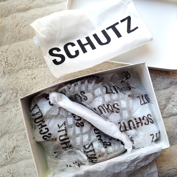 🍒EUC🍒 SCHUTZ GLITTER CAGE HEELS - Picture 14 of 15